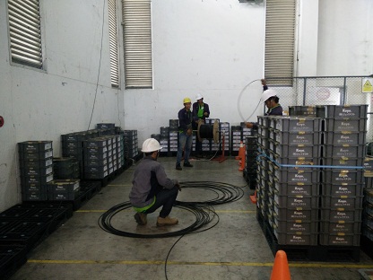 งานดึงสาย Fiber optic ที่ บ.เจเทคโตะ